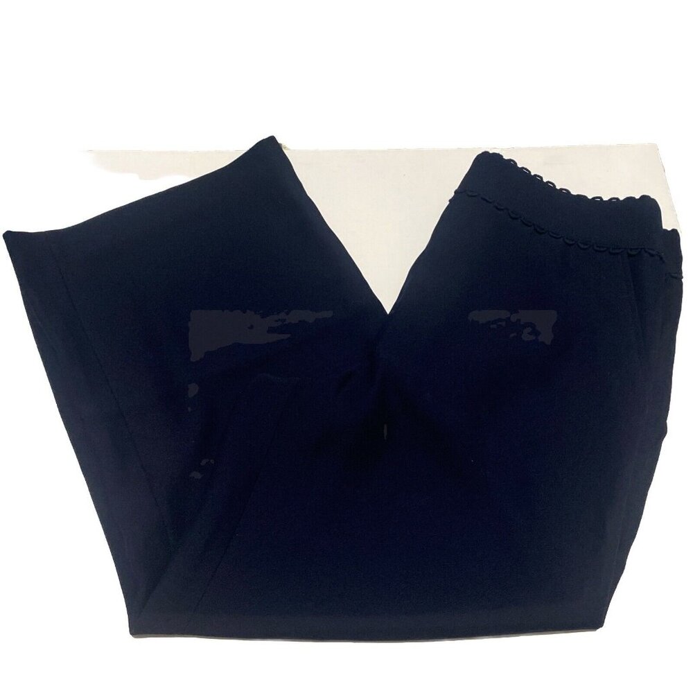 Draper James Navy Scalloped Cropped Pants Size 8 NWT 2236